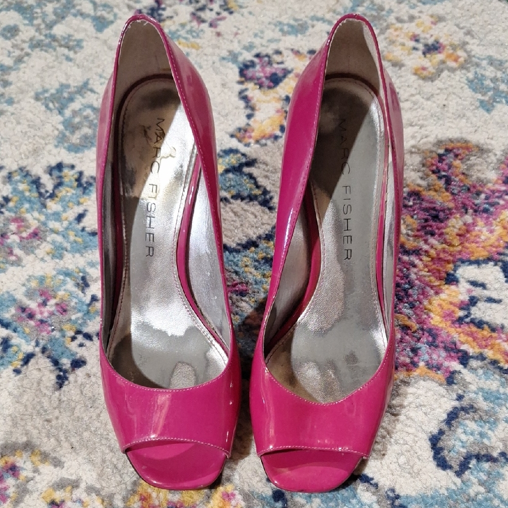Marc Fisher Fuchsia Peep Toe Heels